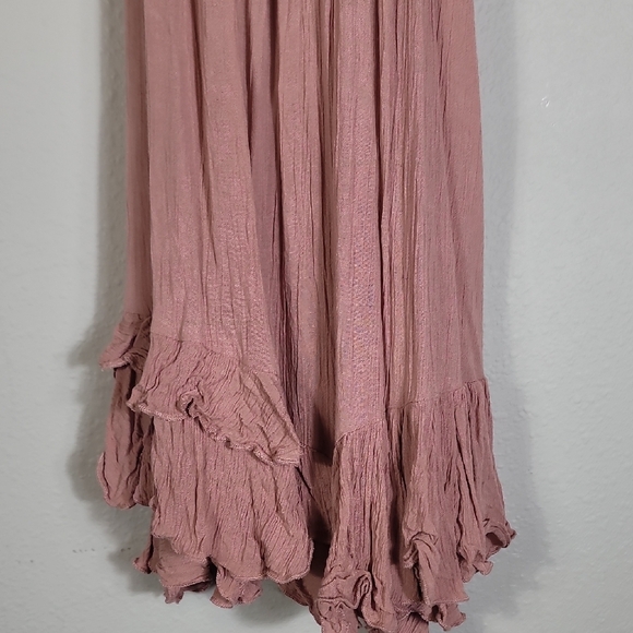 Free People Adella Slip Mini Dress Size XS Pink Smocked Lace Fairy Boho Lace - Picture 4 of 16